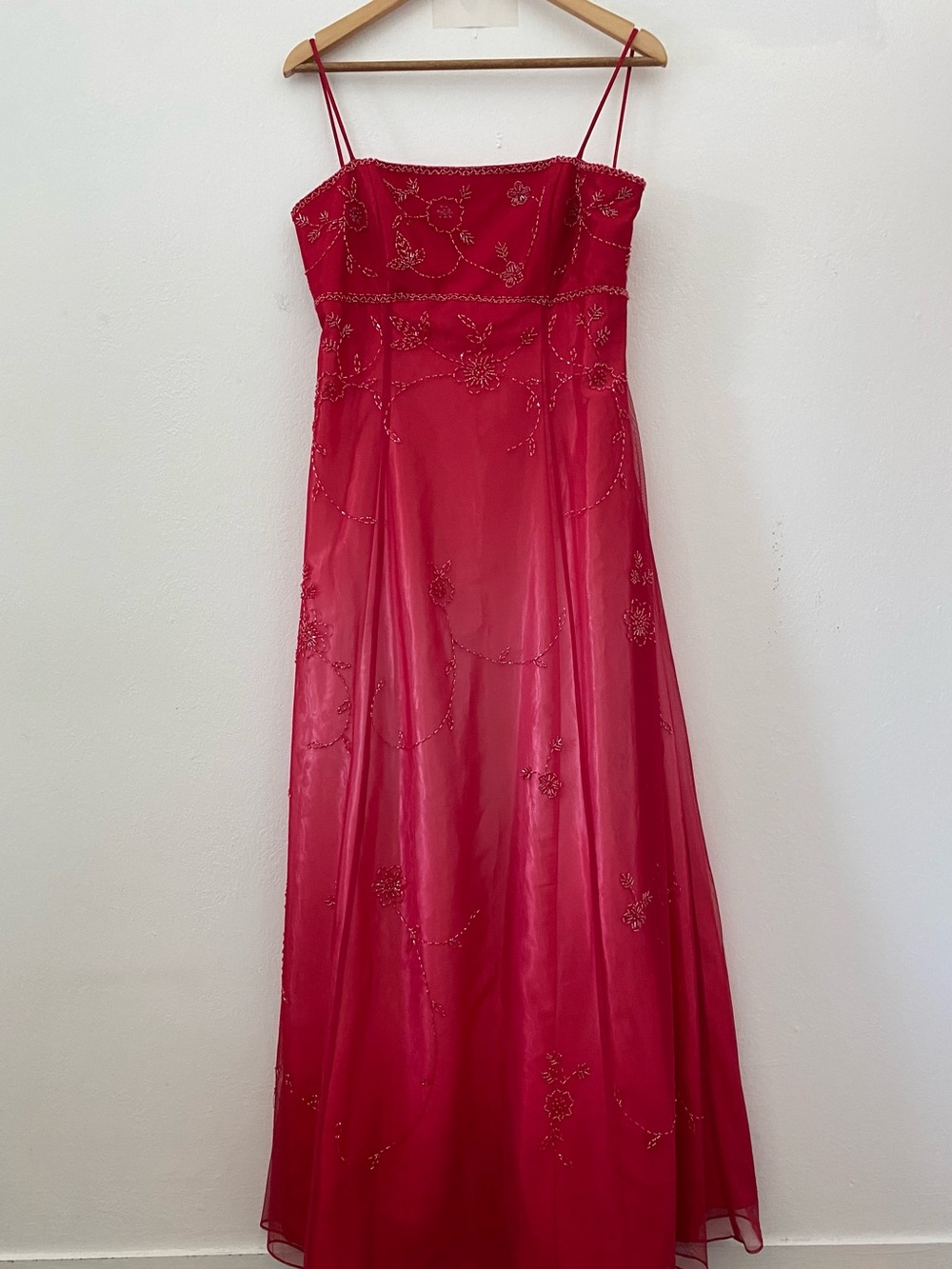 Blondie nites VTG Mesh beaded Embellished formal Maxi dress Size 8-10